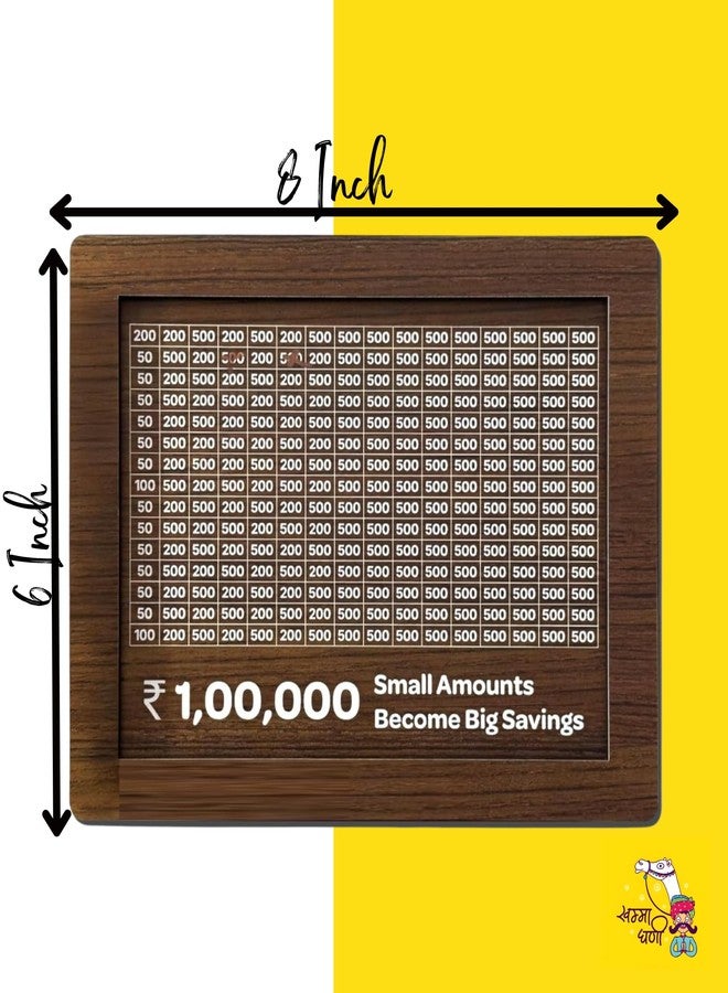 KhammaGhani Wooden Piggy Bank for,Coin Box with Carved Design, Savings Box, Mini Bank, Donation Box, Smart Money Box, Wooden Coin Box, Money Saver, Piggy Bank with Numbers (1) for Kids & Adults - Image 5